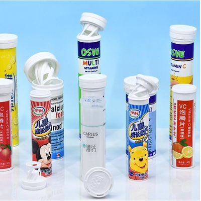 Effervescent Tablet Vitamin C Tubes Packaging Childproof Health Safe Candy Container OEM