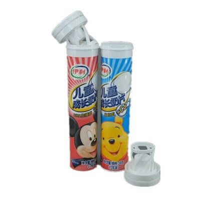 acheter Tubes en plastique à l' épreuve des enfants imprimés sur mesure pour emballage de comprimés éfervescents blancs fabrication en ligne