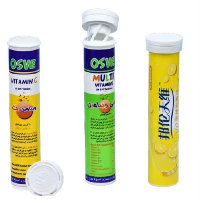 FDA Approved Plastic Material Temper-Evident Lids Customized Printing Effervescent Vitamins Packaging