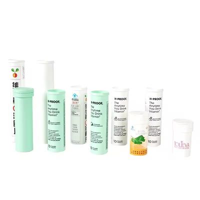 Private Label Custom Tube Vitamin C Effervescent Tablet Bottles with PP Collar Material Injection Molding