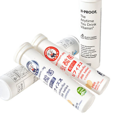 PP White Effervescent Tablet Tube with Desiccant Stopper for Vitamin Pills Packaging