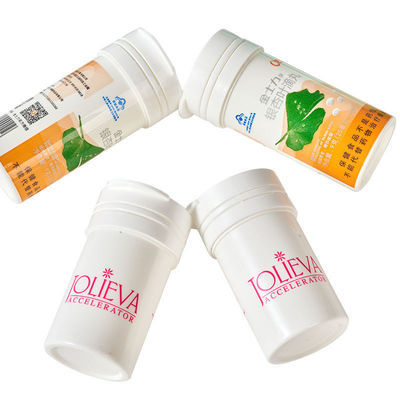 PP White Effervescent Tablet Tube with Desiccant Stopper for Vitamin Pills Packaging