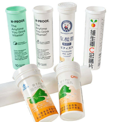 Effervescent Tablet Bottles with Cap Dry Offset Printing and Easy Cleaning