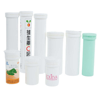 PP Material Custom Logo White Plastic Bottle Effervescent Tablet Tube With Cap Direct