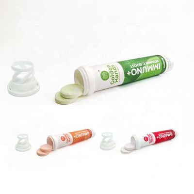 Personnaliser les tubes de comprimés éfervescents en plastique avec couvercle de sécheur et couleur personnalisée