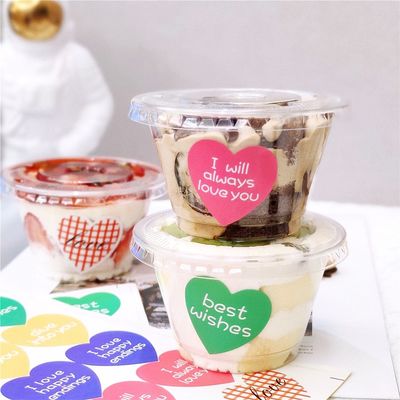 Coupe de glace de dessert transparente Mini-coupe de gâteau Emballage Coupe en plastique avec couvercle