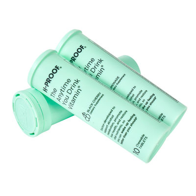 Comprimés blancs vides Stockage Effervescent Pilule Tube Bouteille personnalisée de vitamine C avec bouchon en spirale