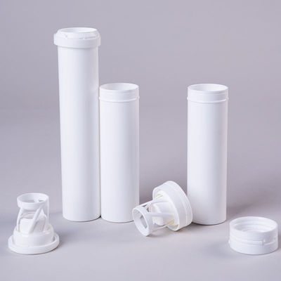 Effervescent Tablet Vitamin Packaging Tube with Spiral Desiccant Cap and PP Material