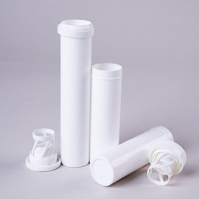 Tubes effervescents à collier en PP portables pour comprimés de vitamine C blancs et plus en vrac