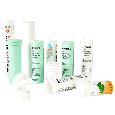 PP Base Material Plastic Effervescent Tablet Tube Bottle with Desiccant Flip Cover Pill VC Candy Packaging
