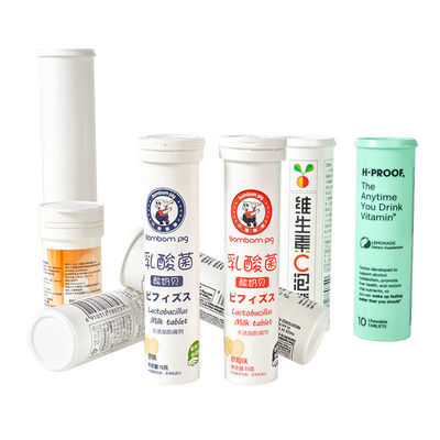 Tuyaux de comprimés effervescents blancs en PP avec bouchon de dessèchement pour emballage de pilules de vitamines