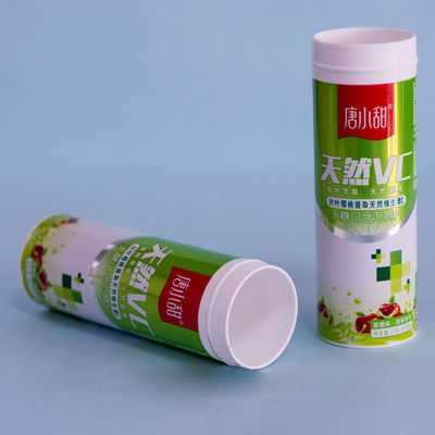 Effervescent Tablet Pills Packaging Container with Dry Offset Printing and PP Collar