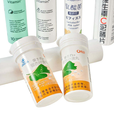 Customized PP Free Sample Plastic Vitamin Empty Effervescent Tablet Tube with Cap