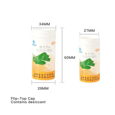 Tubes en PP avec couvercle Flip Top pour l'emballage de comprimés effervescents de couleur personnalisée